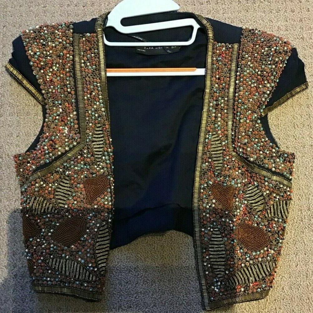 Zara Size Medium Beaded Shrug High Quality/Heavy